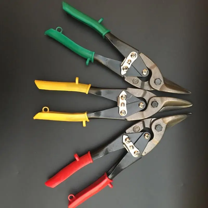 10inch Aviation Snip Straight/Left/Right 250mmn Steel Metal Cutter Multifunction Cutting Shears Single-Color Iron Sheet Scissor