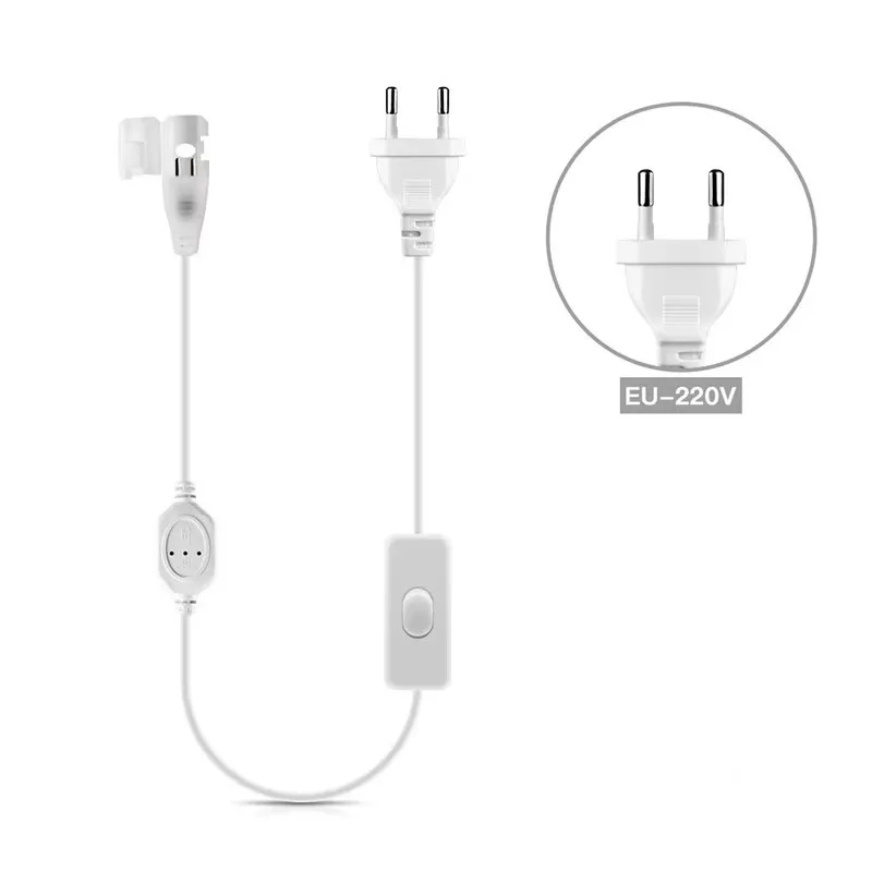 220V Plug for COB LED Strip Connector Supply Plug with ON/OFF Button Switch Cable Light Accessories
