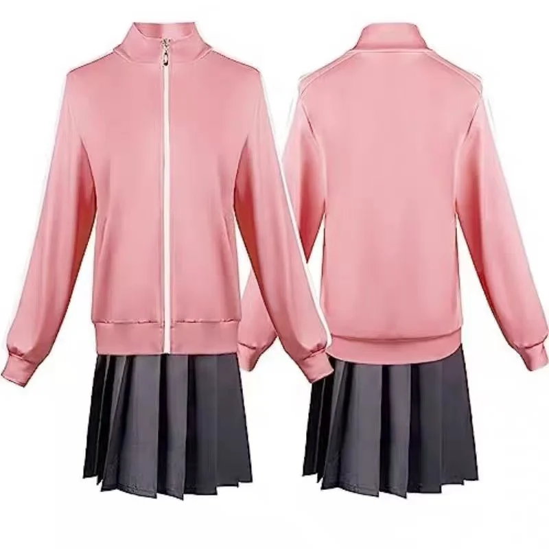 Anime Bocchi the Rock Gotou Hitori Cosplay Costume Yamada Ryou Pink Coat Skirt Jk Uniform Halloween Outfits