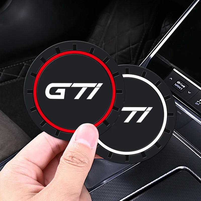 2 قطعة حامل الكأس سيارة مكافحة زلة إدراج الوقايات الوسادة ل Volkswagen VW Golf 5 6 8 GTI Mk6 7 R7 السيارات كوب ماء حامل الحصير سيليكون