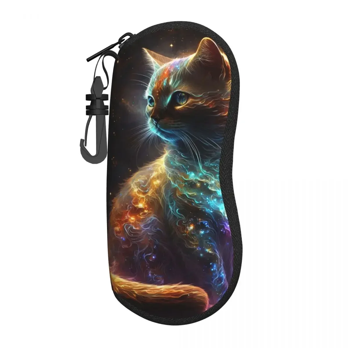 Psychedelic Cat Glasses Case Cover Men Women stars night sky Sunglasses  Trend Original Eyewear Bag Daily  Box