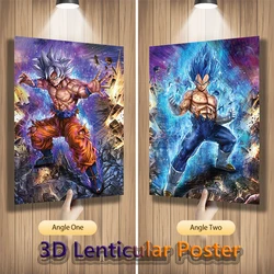 Anime 3D Lenticular Posters Dragon Ball Goku Vegeta Flip Gradient Print Gift Wall Art Home Decoration(Without Frame)