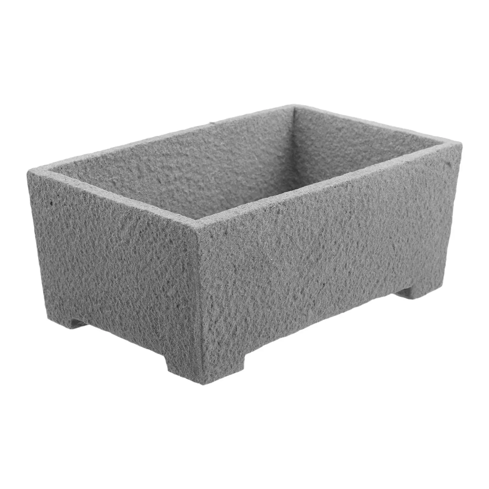 Rectangle Stone Flower Pot Planter for Succulents Cacti Bonsai Trees Home Office Desk Table Window Sill Garden Decoration
