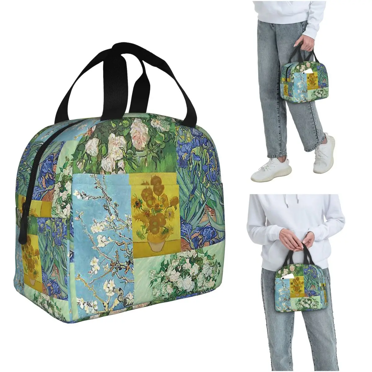 

Изолированная сумка для обеда с изображением картин Винсента Ван Гога, термосумка для еды для женщин и детей, портативная термосумка для еды