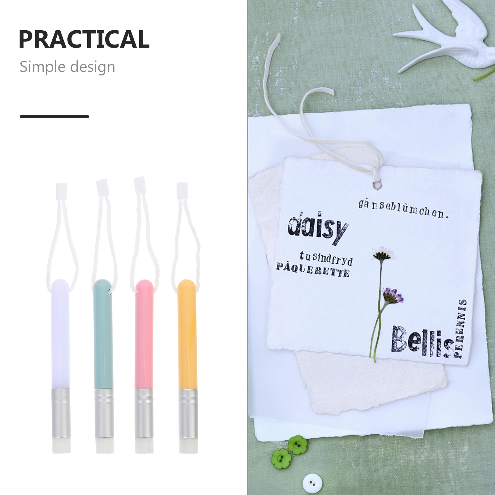 

4 Pcs Mini Ink Blending Brushes Small Blender Craft Plastic Paint Card Making DIY Tools Portable Storage Smooth Coloring Art