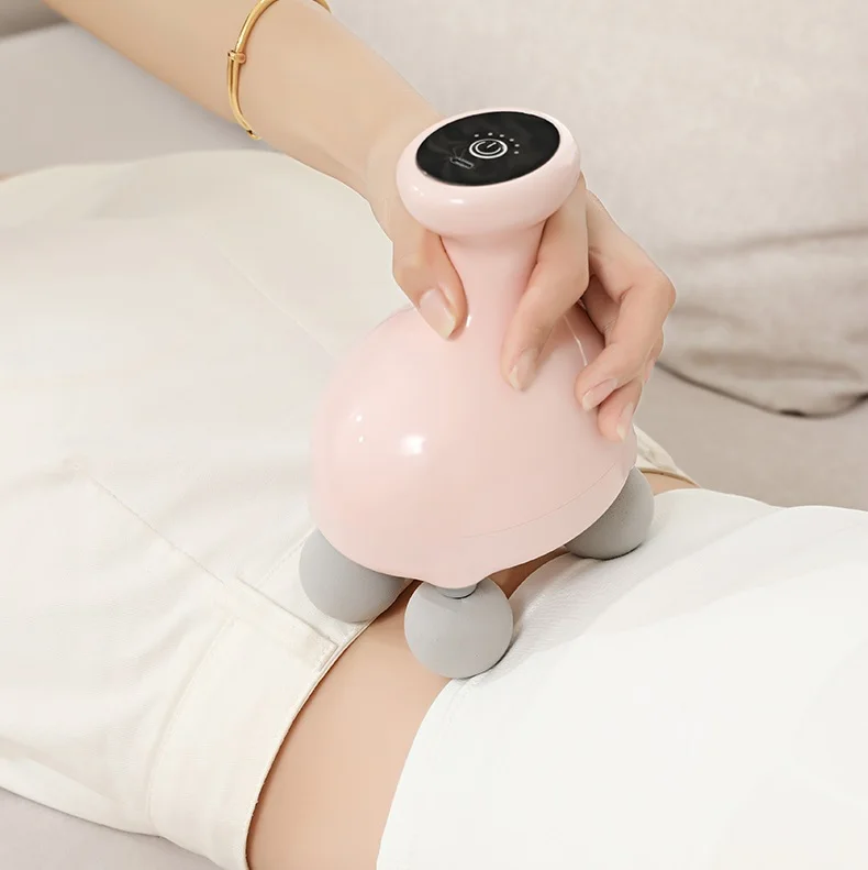 

Ручной массажер с четырьмя головками, 6, высокочастотная вибрация, глубокое компактное облегчение боли в мышцах, массажный пистолет