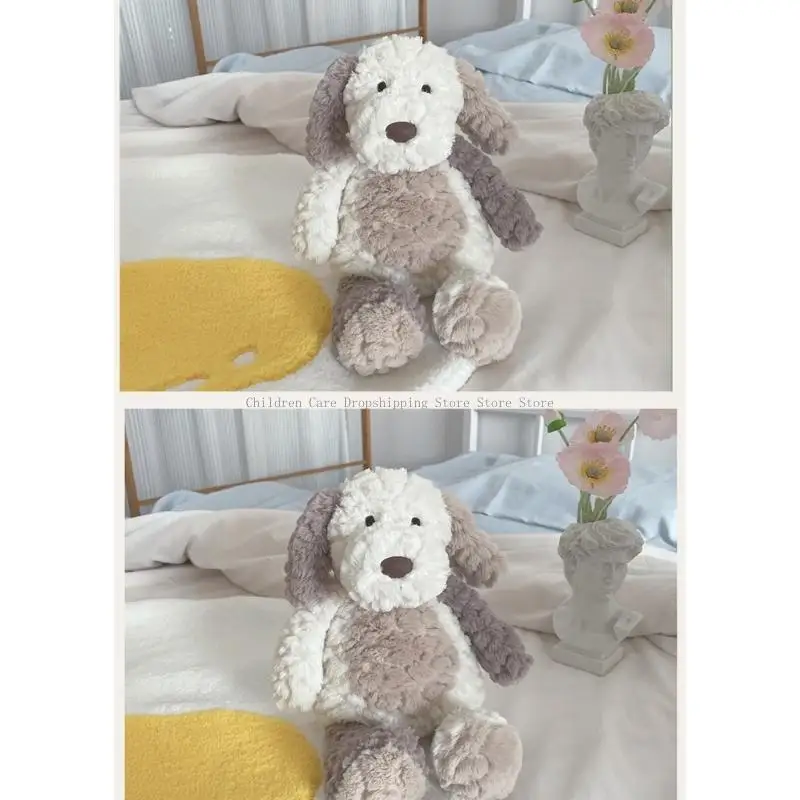 لعبة الكلب المحشوة بالقطيفة وسادة رمي جميلة للأطفال والكبار مريحة ومهدئة