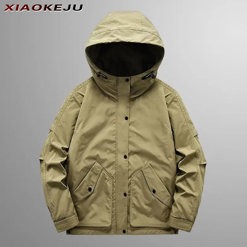 

Bomber Jacket Men Fashion Jacket Casual Windbreak Camping Techwear Cardigan Military Oversize Heavy Bomber Trekking