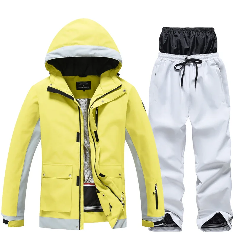 

New Women Men's Ski Suits Outdoor Sports Skiing Suits Warmth Thickened Waterproof Wear Resistant Snowboarding Clothes Pants Set