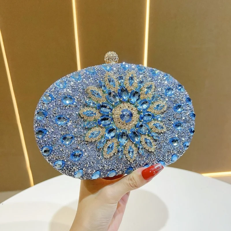Diamond Sunflower Dress Banquet Bag Luxury socialite temperament Versatile diamond studded diagonal cross sma