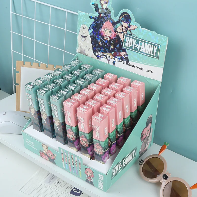 

36pcs Anime Spy×Family Gel Pen Cartoon 0.5 Black Press Signature Pen Individually Packaged Student Stationery Wholesale