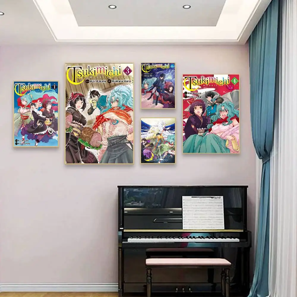 Tsukimichi Moonlit F-Fantasy ملصقات كلاسيكية عتيقة لتزيين اللوحة جدار الفن ورق الكرافت الأبيض ديكور غرفة Kawaii