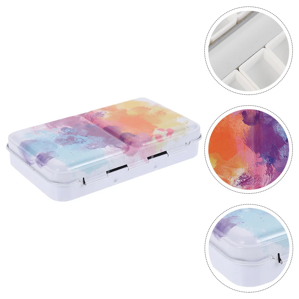 

1Set Watercolor Pigment Box Easy to Clean Portable Art Painting Color Mixing Case Durable Pigment Holder Paint Box