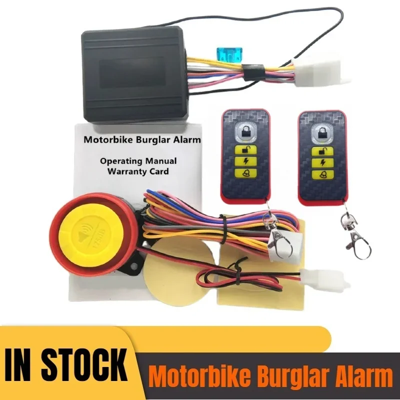 1Set 12V Motorcycle Theft Protection Remote Activation Motorbike Burglar Alarm Accessories With Remote Control + key