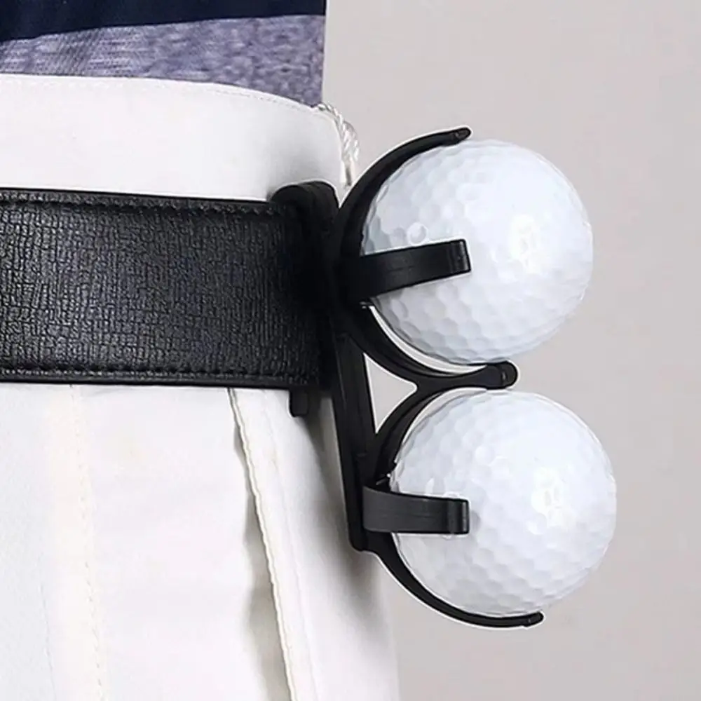 Two-ball Golf Ball Belt Holder Foldable Rotatable Golf Tee Holder Belt Clip Ball Tee Storage Portable Golf Ball Cover
