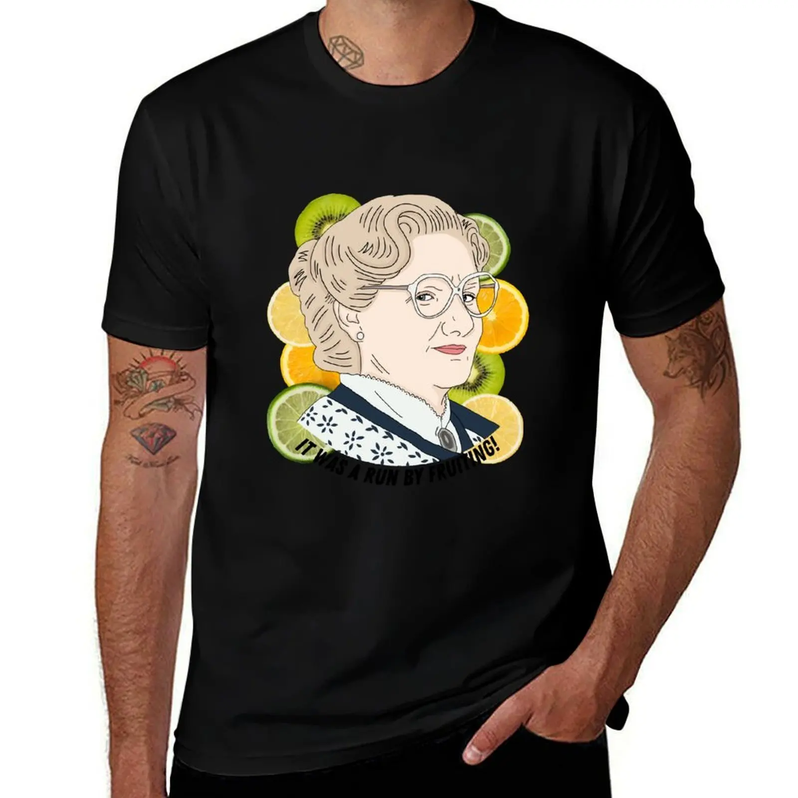 

Mrs Doubtfire Run By Fruiting T-Shirt Basic Simple Design Short Sleeve Shirt
