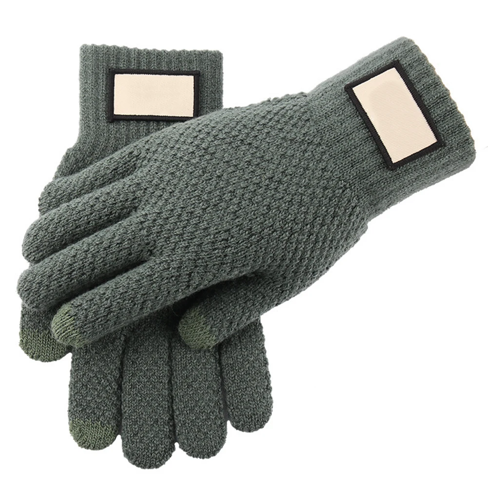 Touch compatible mens winter gloves thickened thermal knit with anti slip palm ideal for outdoor sports commuting and travel - view 4