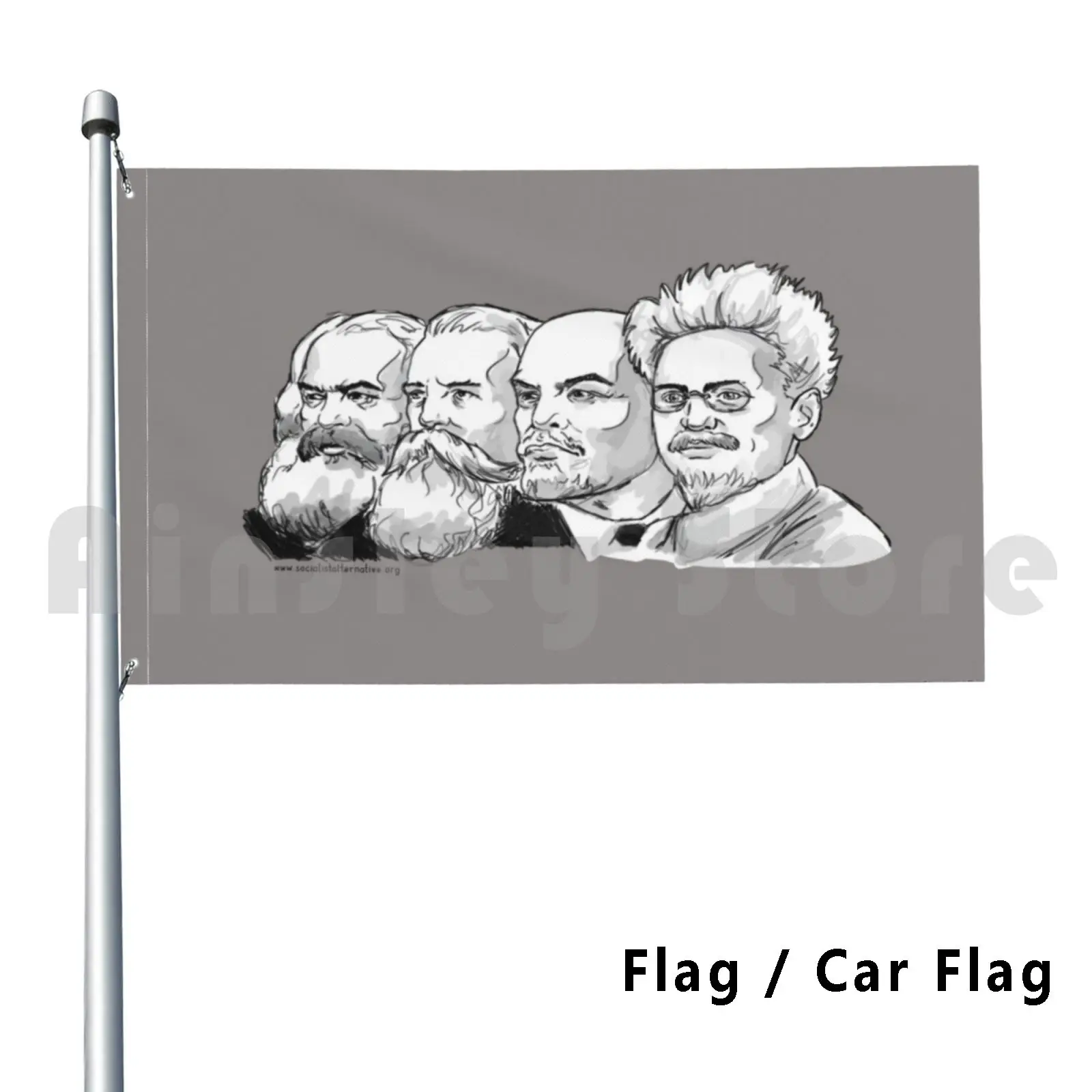 Marx , Engels , Lenin , Trotsky Flag Car Flag Funny Squad The Squad Socialist Alternative Socialist