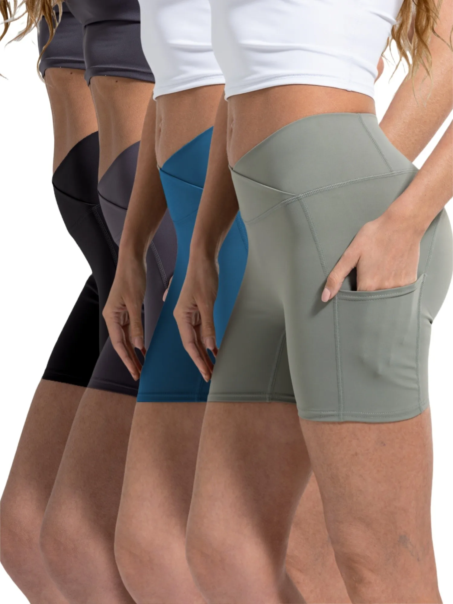 

Комплект из 4-х женских коротких кроссовок для йоги