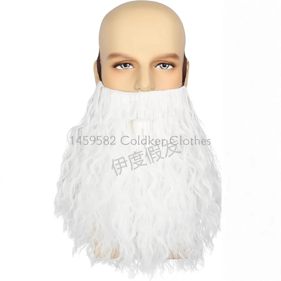 Barba falsa de 30cm, barbas peludas largas, accesorios para disfraz de Cosplay, barba de Papá Noel, bigote, accesorios para fiesta de Navidad y Halloween