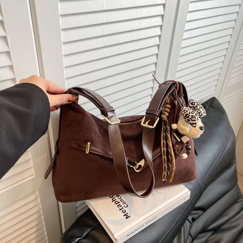 

2025 Winter Women's Vintage Tote Bag, Large Capacity Multi-way Shoulder Crossbody Purse, Retro Commute Bag for Work & Daily Use​