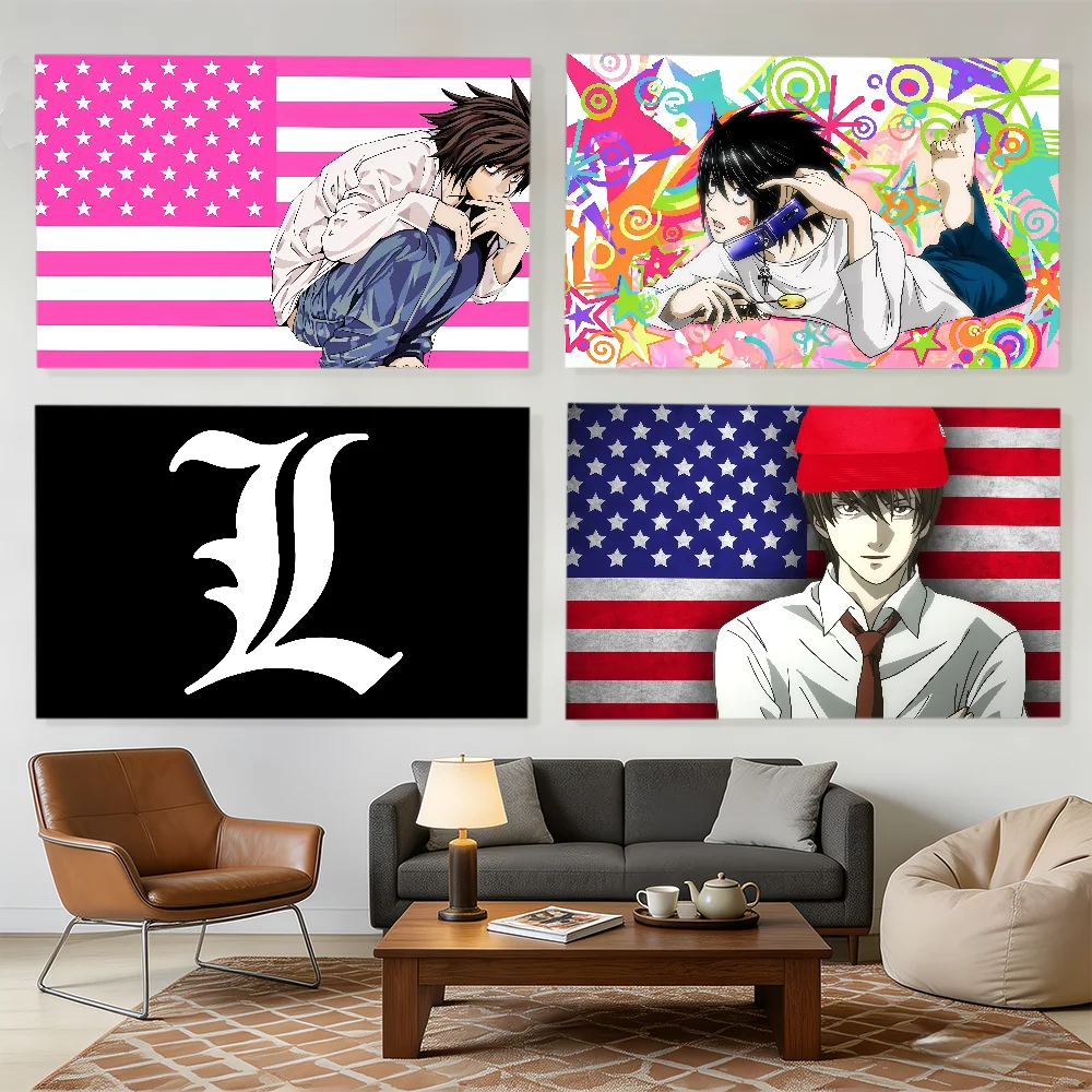 Anime Death Note Flag Tapestries  For Classroom Dormitory Camping Picnic Party Cheering Home Indoor Outdoor Decor