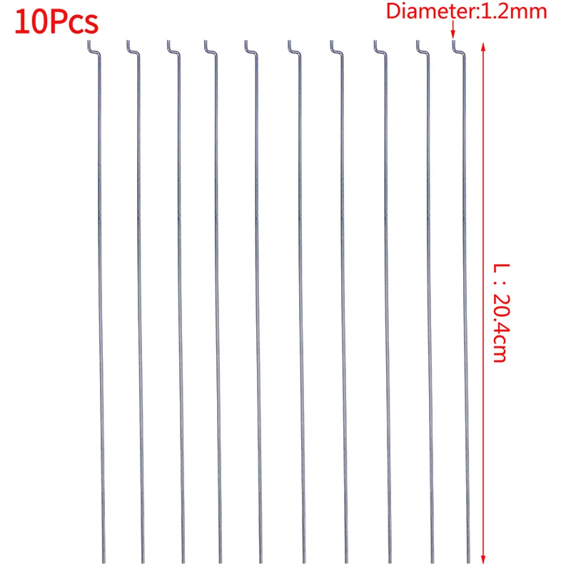 10Pcs Z-type Steering Gear Lever Pull Rod Servo Lever Dia 1.2mm Length 20cm.