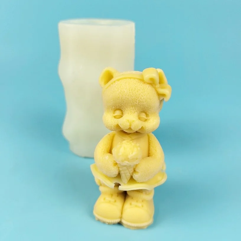 

Cats Mold Ice Cream, Bow Dress, Kitten Soap Molds Silicone 3D Wedding Birthday Clay Resin Mould