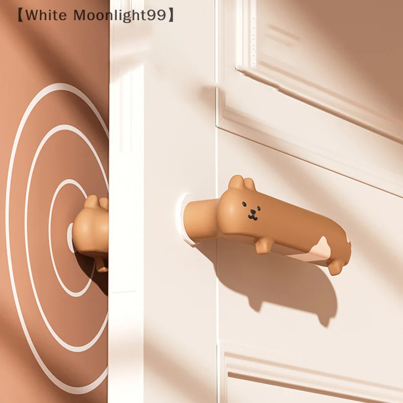 〔White〕Anti-collision Silicone Door Knob Door Handle Covers Protective Pad Safety Sleeve Protector Household Cold-proof Handle