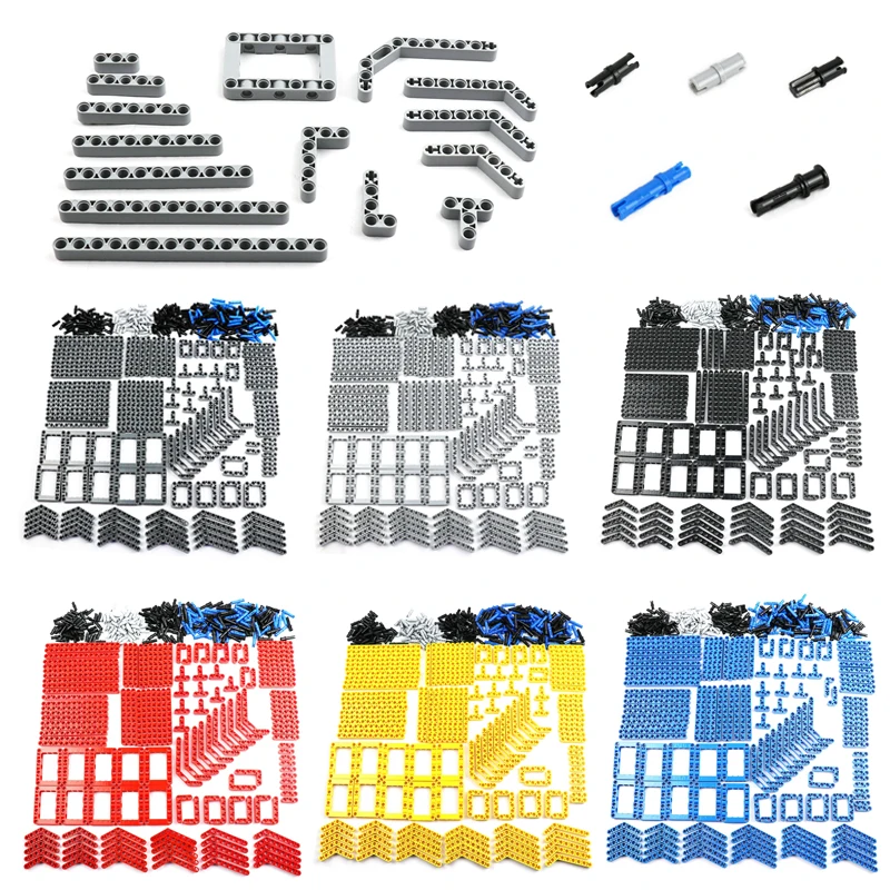 NEWS 400pcs MOC Technical Parts Thick Beams Pin Connectors Compatible with 32348 6629 32271 Adults Technical Building Bricks