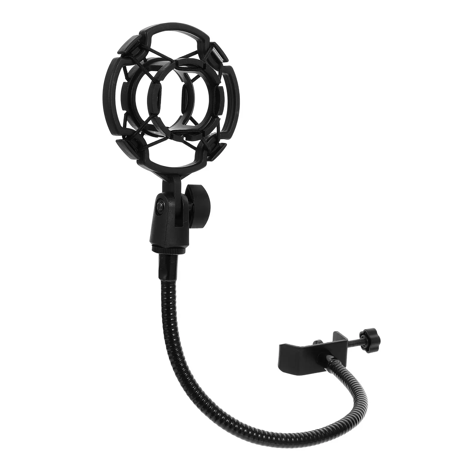 Gooseneck Microphone Holder Adjustable Shock Mount Desktop Mic Clamp Live Broadcast Recording Podcast Voice Recognition