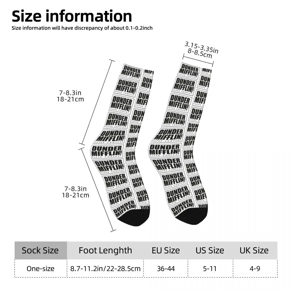 Dunder Mifflin Paper Company Socks Harajuku Sweat Absorbing Stockings All Season Long Socks Accessories Unisex Christmas Gifts