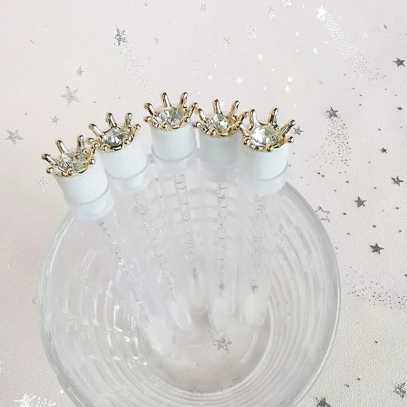 1 個再利用可能なパールクラウンメイクブラシチューブまつげブラシマスカラブラシまつげブラシチューブ