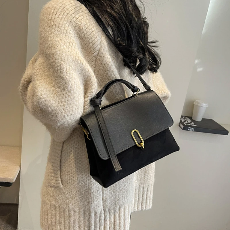 New Women Handbags Solid Color Simple Commute Satchels Fashion Leisure Shoulder Bags Luxury Designer Purses Female Crossbody Bag