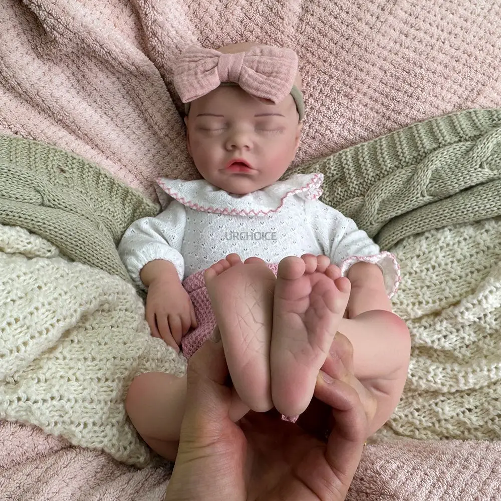 Curación de 17 pulgadas de silicona suave renacido bebé niña muñeca realista abrazo bebé para la comodidad alivio de la ansiedad y apoyo emocional
