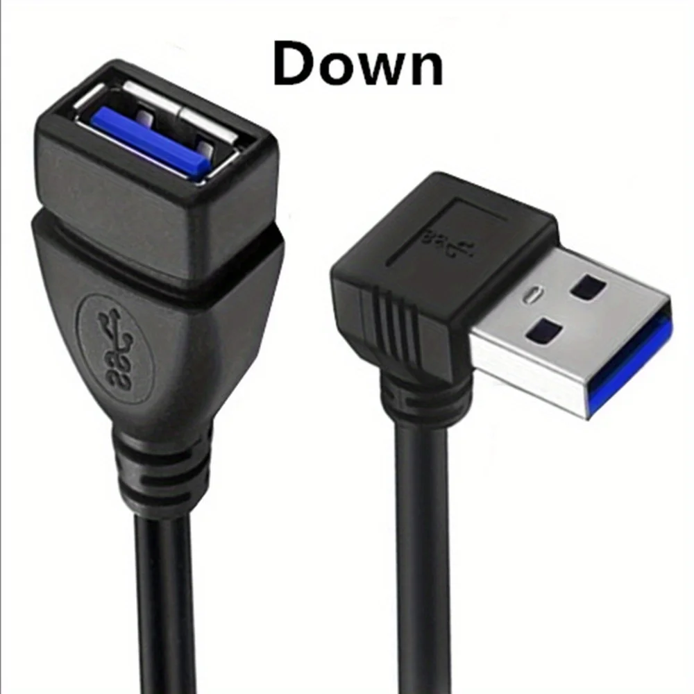 20cm USB 3.0 Extension Cable Male to Female 90 Degree Angle 5Gbps Data Sync Fast Charging for PC Laptop Mobile HDD view 4