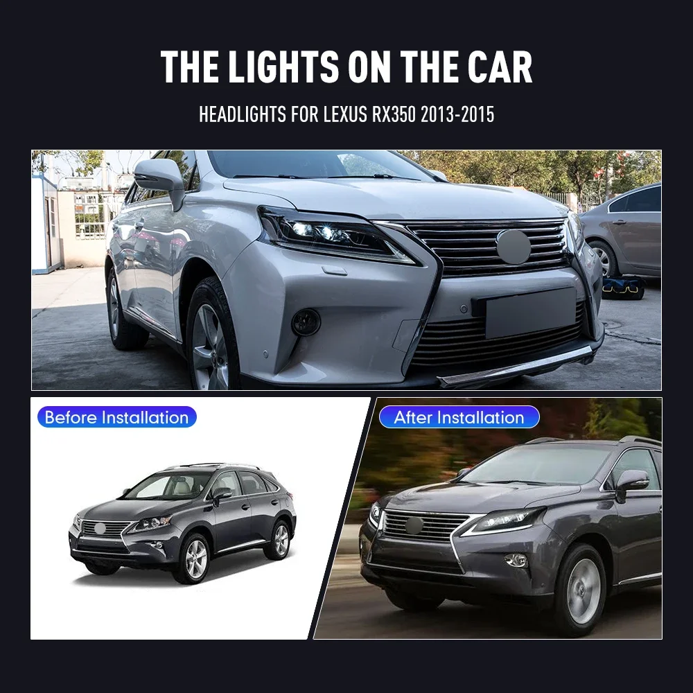 

2PCs Car Styling Head Lamp for Lexus RX350 2013-2015 LED Headlight DRL Daytime Running Lights Signal Lamps Auto Accessories