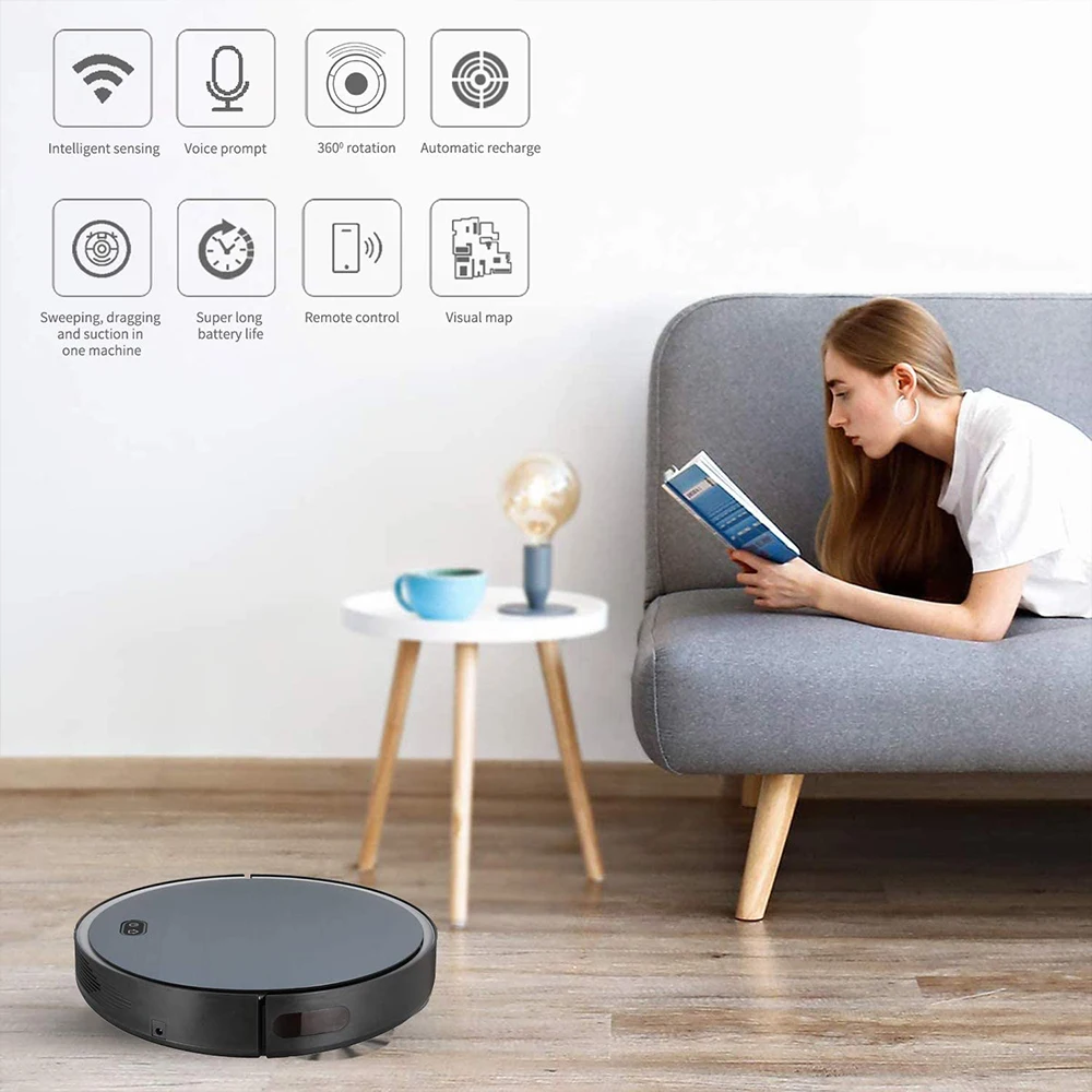 Purerobo F8 Robot Vacuum Cleaner Gyroscopic Navigation Sweeping&Mopping&Suction 3In1 Cleaning Floor Smart Tuya APP&Voice Control