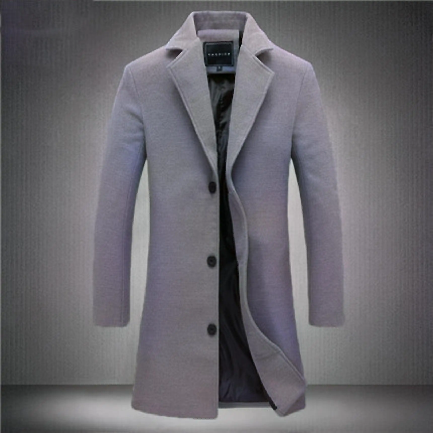 

Wool Blend Man Short Coat Mans Color Blocked Partitioned Divided Segmented Sectioned Compartmentalized Separated Demarcated Cool