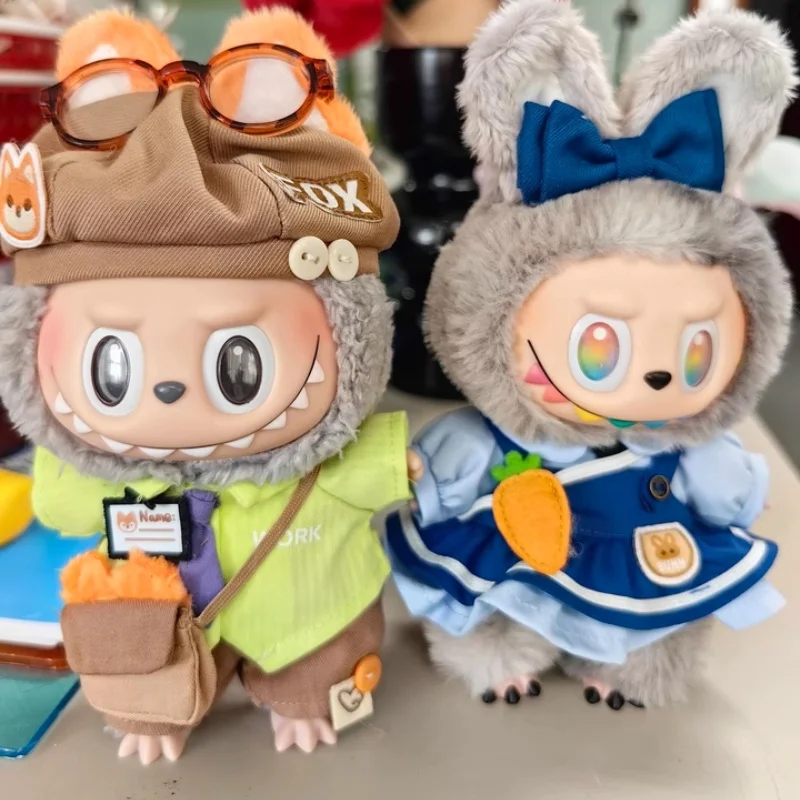 

Suitable Forlabubu 17cmrabbit Diary Weekly Fox Doll Outfit Set Cute Dolls Clothing Collection Brown Soft Plush Clothes V1v2v3