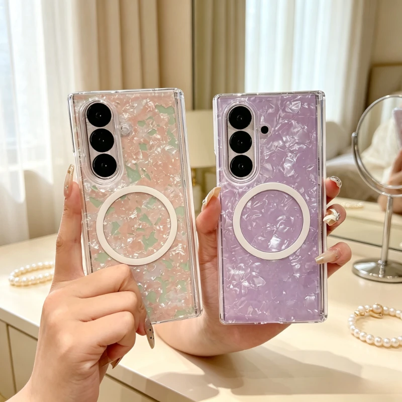 Trendy Color Magnetic Hinge Protective Phone Case for Samsung Galaxy Z Fold 8 Ultra 7 6 5 4 for Magsafe Wireless Charging Cover