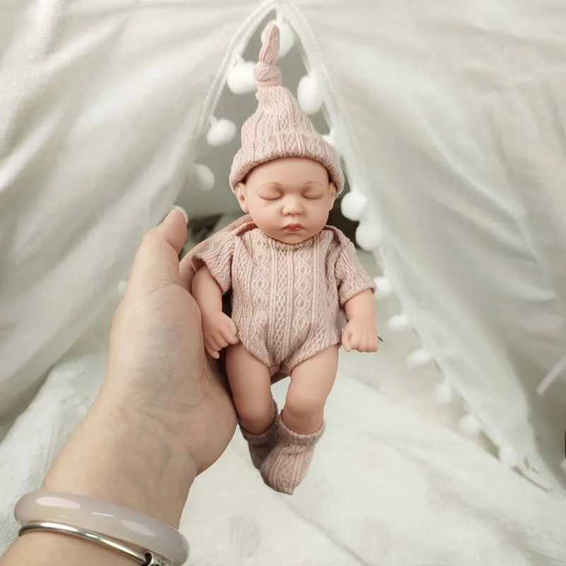 20CMベビードール、柔らかく全身ビニール製のリボーンドール、7.87インチのリアルな新生児ミニベベドールおもちゃ、女の子の子供向けおもちゃ