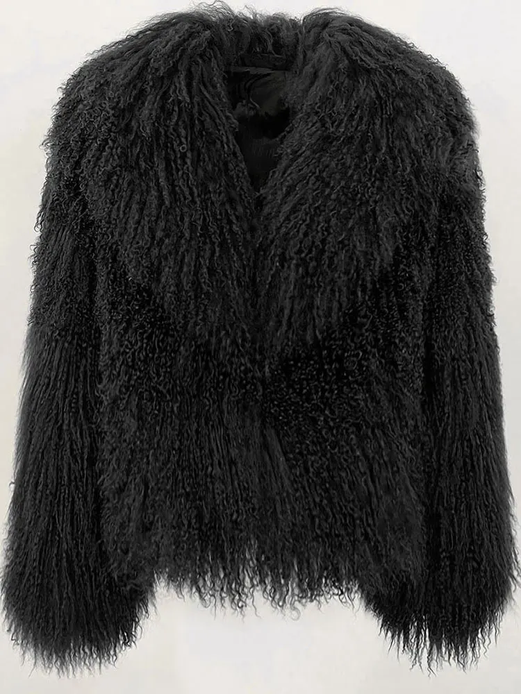 سترة شتوية سميكة جديدة لعام 2025 معطف فرو الأغنام منغوليا الطبيعية ملابس خارجية من الفرو الحقيقي ملابس نسائية للشعر للسيدات #2