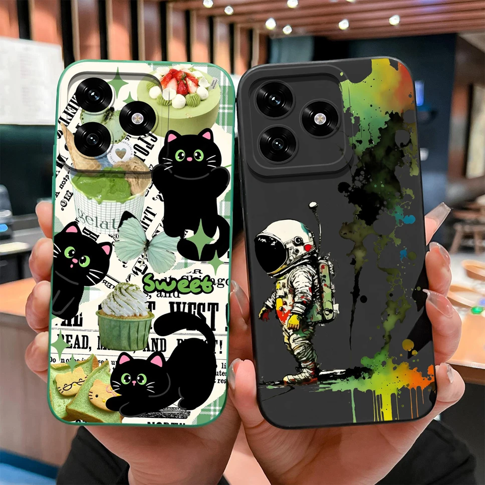 For Honor X5C Plus X5 4G Phone Case Lovely Star Cartoon Soft Smooth Liquid Silicone Shockproof Back Cover For Honor X 5c+ Funda