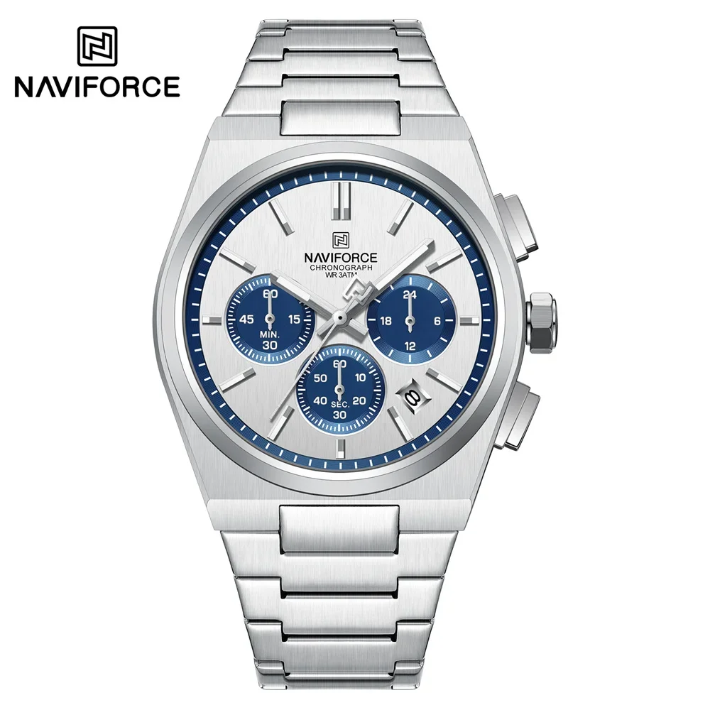 NAVIFORCE NF8048 Men Watch Sport Top Brand Luxury Military Chronograph Date Original Wristwatch Waterproof Quartz Clock Gift