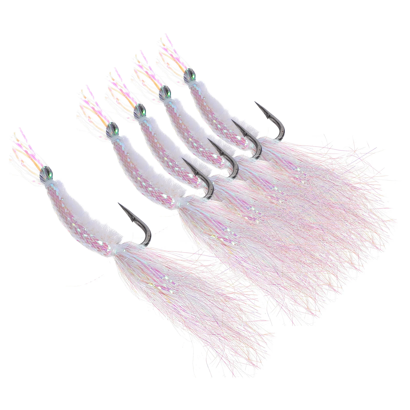 

5pcs Ice Silk Shrimp Fishing Lure Artificial Baits Set Durable Metal Bionic Fish Bait Soft Lure for Freshwater Saltwater Fly