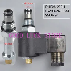 DHF08-220H LSV2-08-2NCP-M Hydraulic Solenoid Valve Plug-in Two-position Two-way Normally Closed Lift Manual Lowering Unloading L