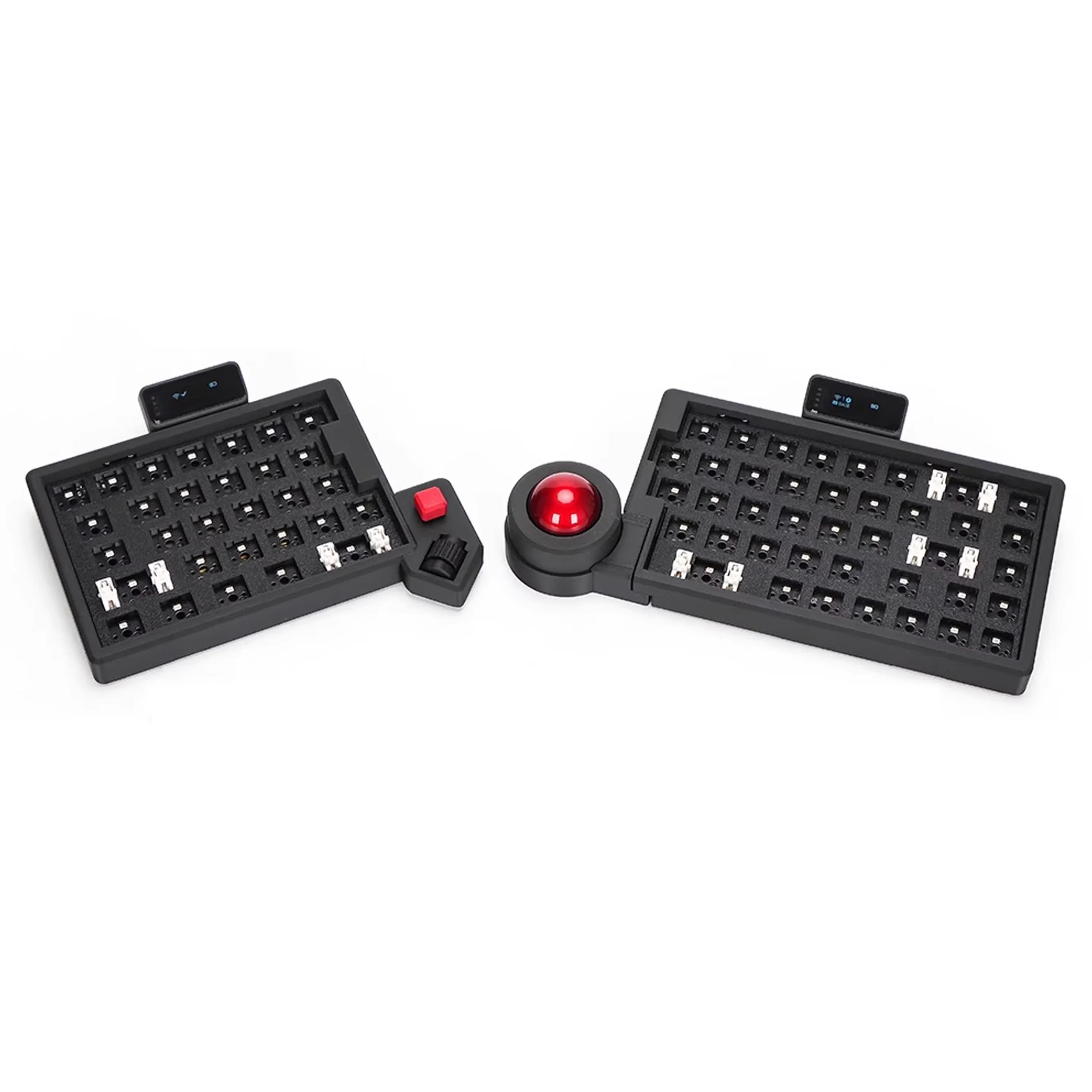 オフセットキー分割キーボード、トラックボール付きデュアルモード有線