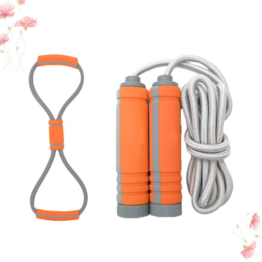 

Portable 8 Shape Yoga Pull Rope Chest Expander Silicone Resistance Bands Set Jump Rope Elastic Work Out Bands Strength
