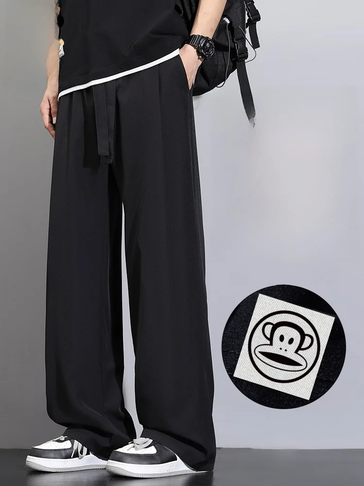 

Мужские повседневные брюки Paul Frank из ледяного шелка, тонкие, дышащие, свободного прямого кроя, летние, молодежные, модные, с охлаждающим эффектом